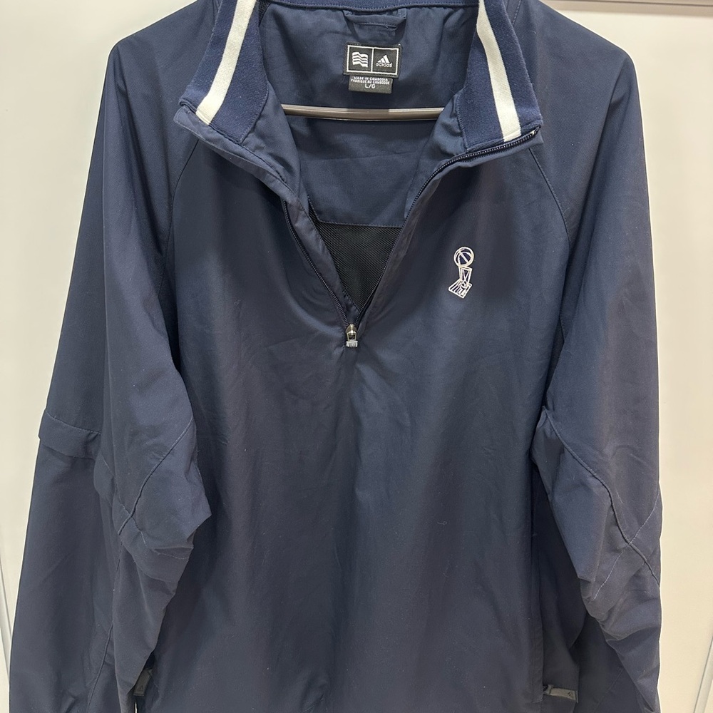 Adidas ClimaProof Navy Golf Windbreaker Pullover Men’s Size L 1/4 Zip